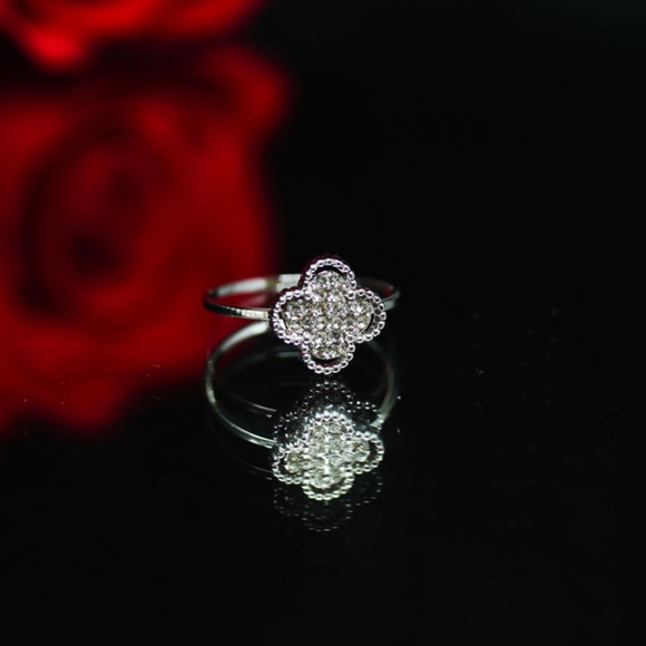 Jenna Jameson Jewelry - 925 Gold Dipped Pave CZ White Topaz Statement Ring